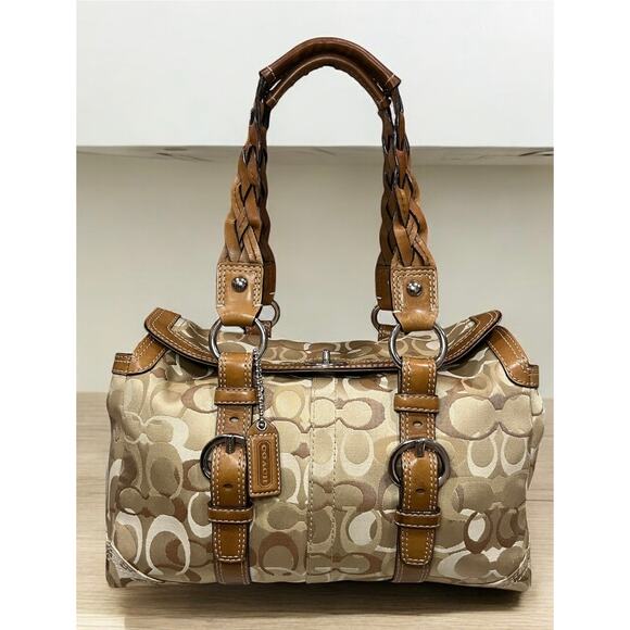 Y2K Coach 10995 Chelsea Optic Signature Turn Lock Satchel & Checkbook Wallet - Picture 2 of 16